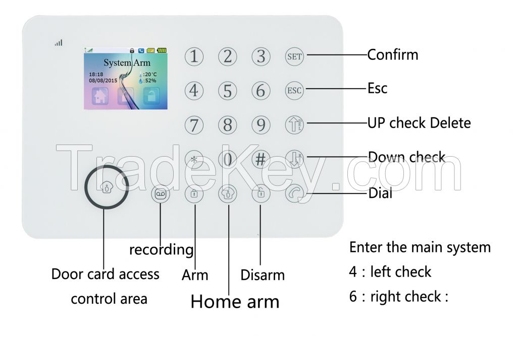 TFT PSTN home intelligent wireless security Alarm System with app control