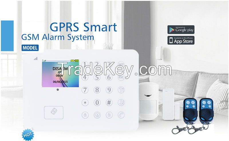 new design PSTN TFTwireless home burglar GSM alarm system