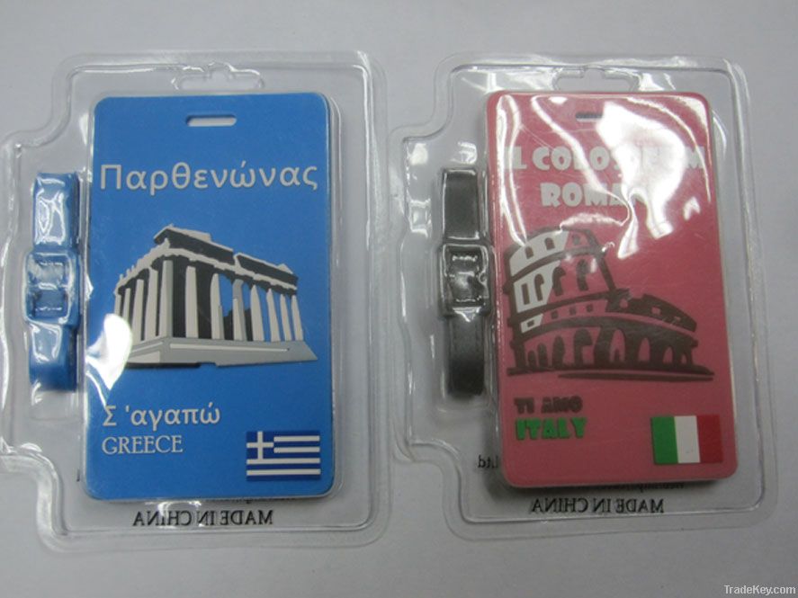 2012 Hot sale novel design Soft PVC Luggage tags, Rubber Luggage tags