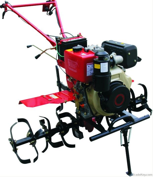 9HP Diesel Rotary Tiller With Electric Start cultivator