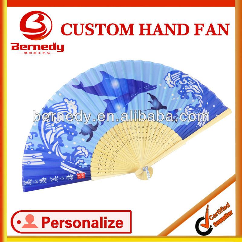 Customise promotional bamboo folding fan