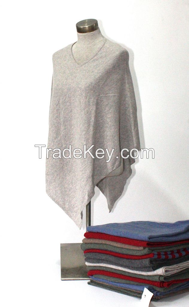 Women's 100% Cashmere Poncho - Knitted