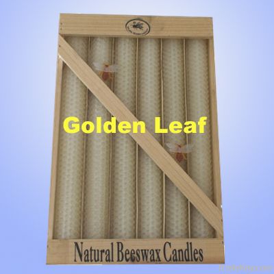 rolled beeswax candle