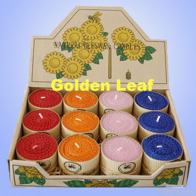 rolled beeswax candle