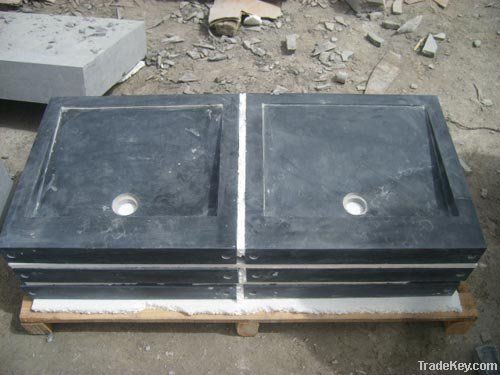 blue limestone washing basin