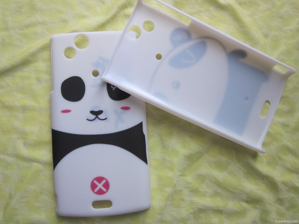 Rubber watering printing Panda shaped Xperia X12 case