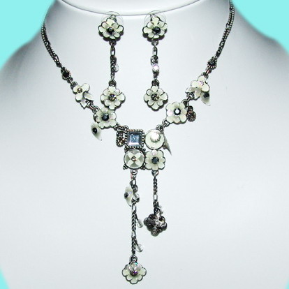 Set Jewelry with rhinestone & epoxy