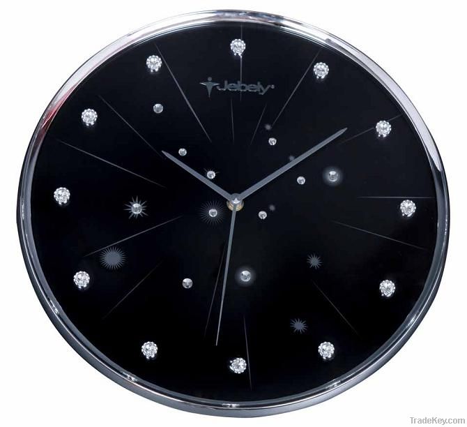 diamond clock, jewelry clock, sweep movement clock