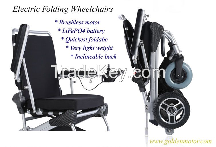 e-Throne Folding Wheelchair (8''10''  12''Brushless Motor)  CE 