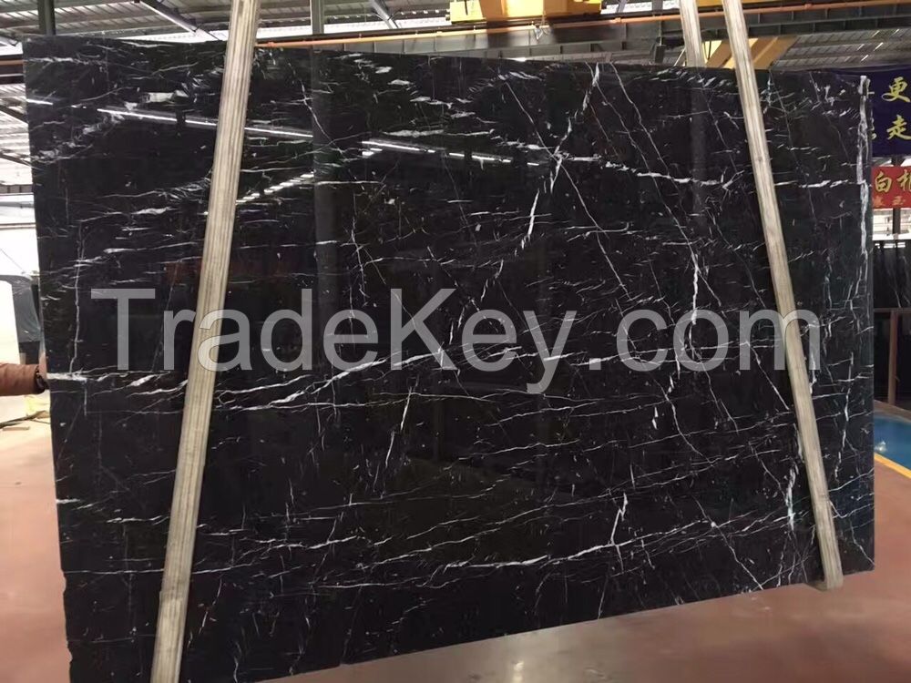 China Nero Marquina Marble Black Marble Slabs&amp; Tiles, Mosaic