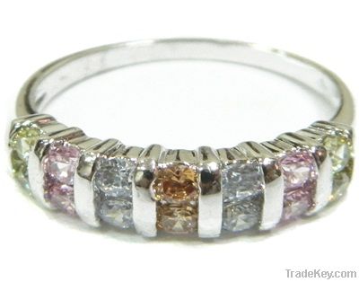 Cubic Zirconia Ring with Multi Stone Set