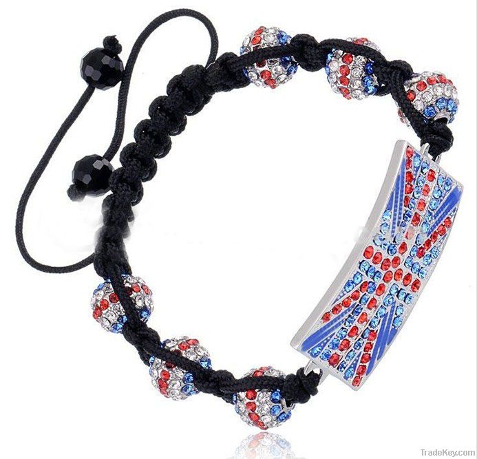 2012 new design shamballa cross charm bracelet for Olympic Games