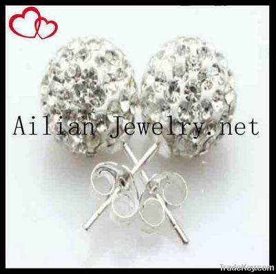 2012 fashion shamballa beads earring, disco ball earring