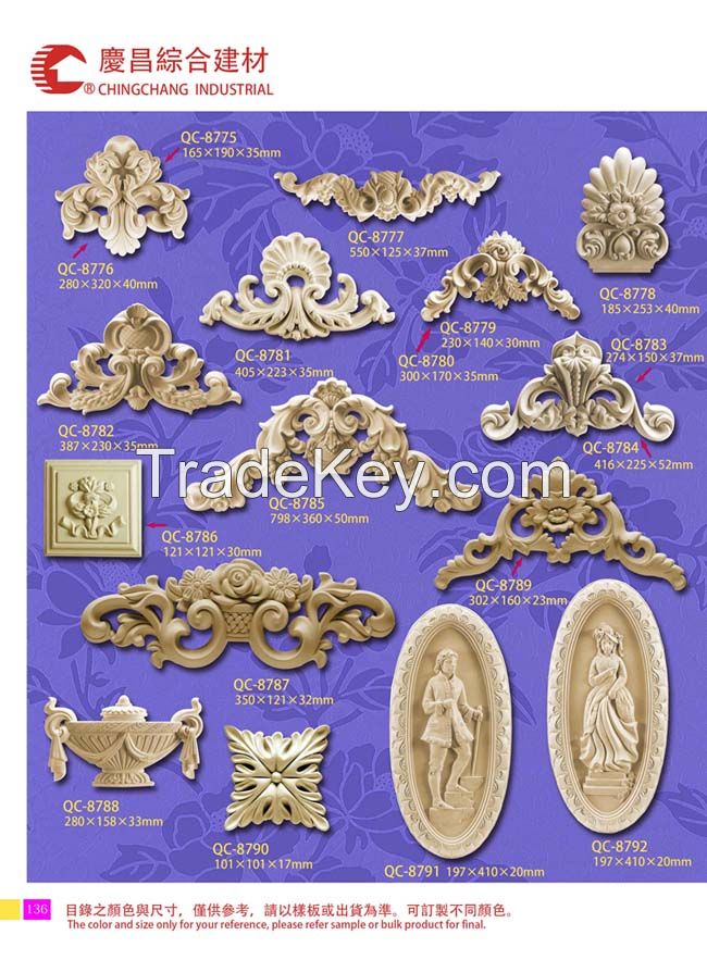 PU ornaments/PU Wall Plaques/PU decorative