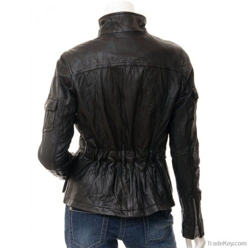 Black Leather Biker Jacket Hamilton