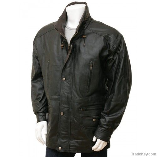 Men&#039;s Leather Coat in Black Ostrava