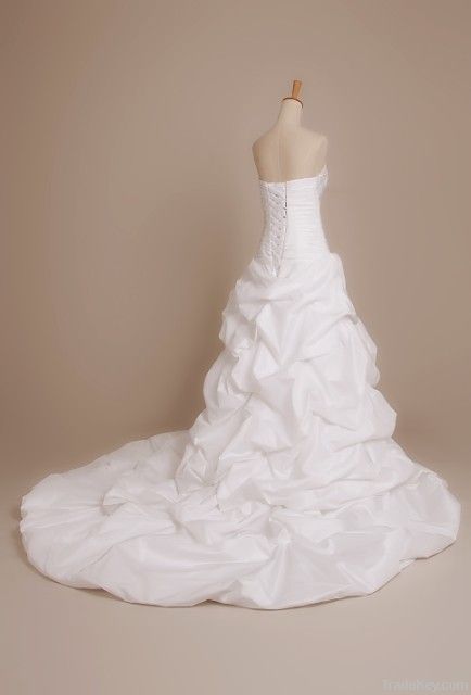 2013 new taffeta pleat lace embroidery wedding dress