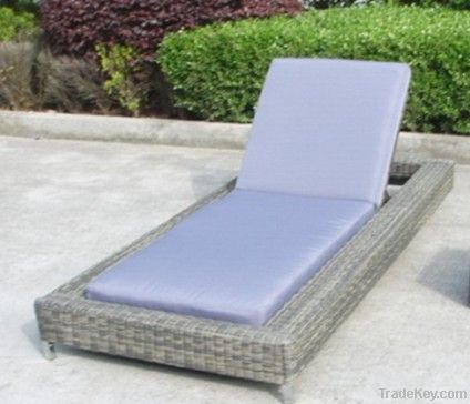 Rattan and wicker sun loungers