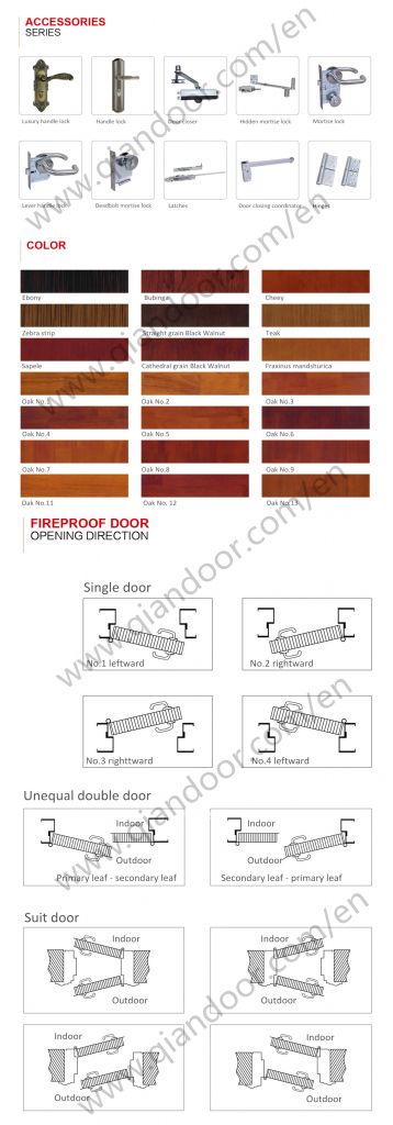 Wood grain steel fire door QA-GFM005