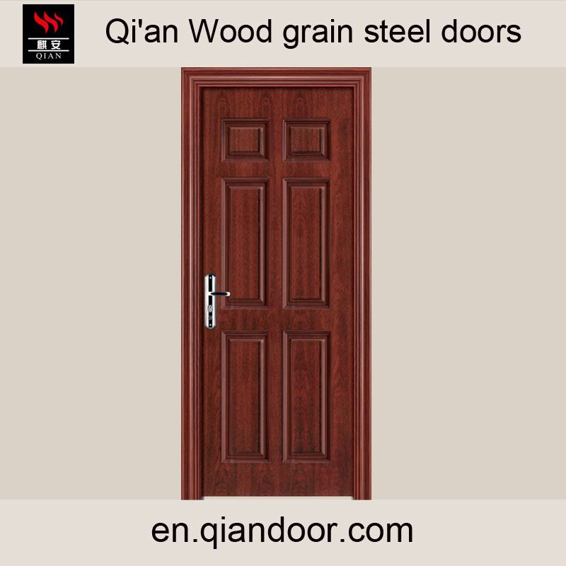 Wood grain steel fire door QA-GFM006