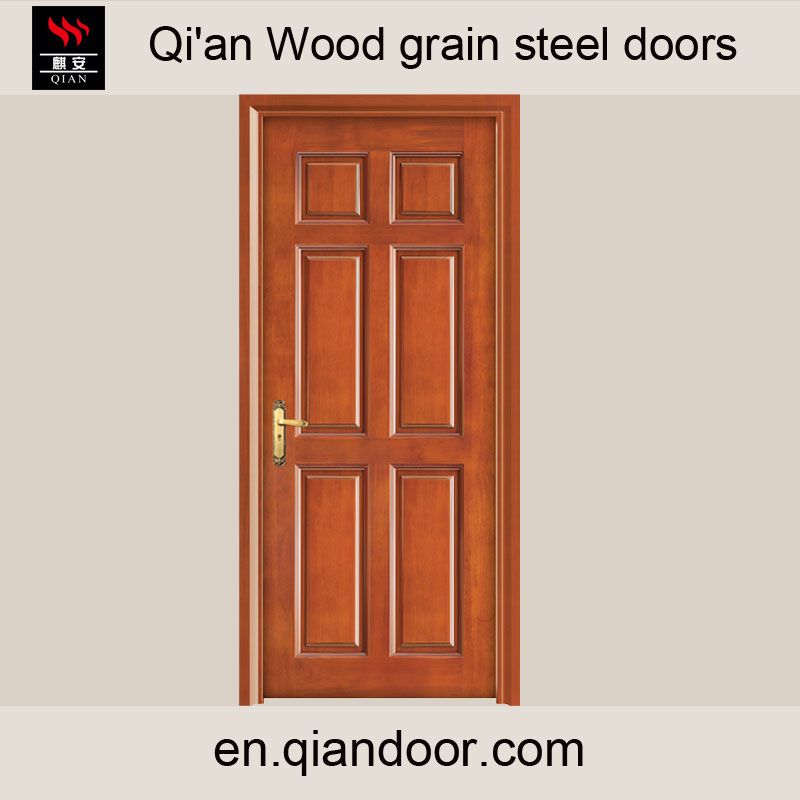 Wood grain steel fire door QA-GFM006