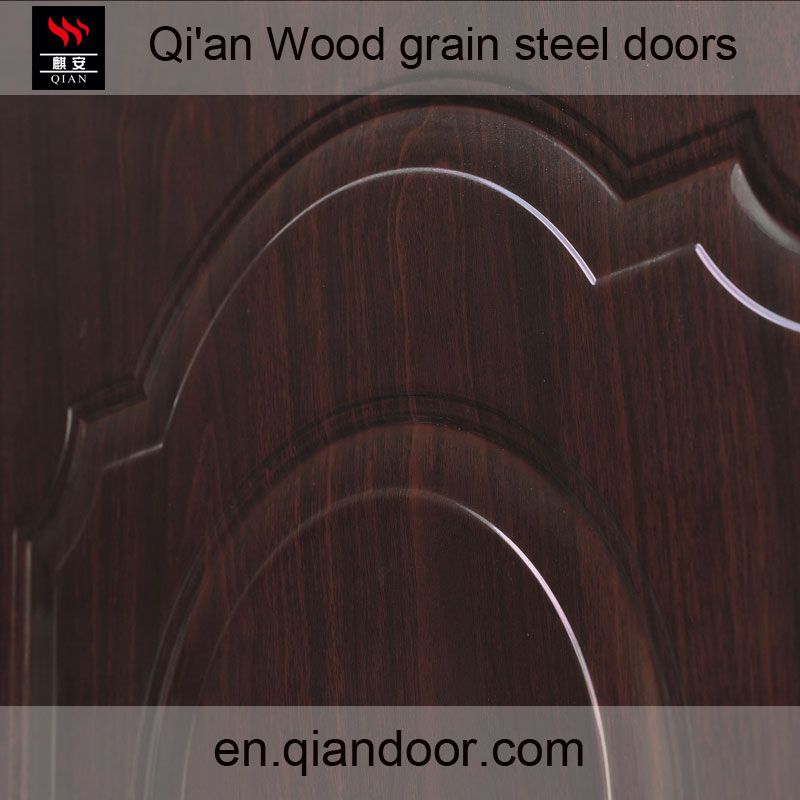 Wood grain steel fire door