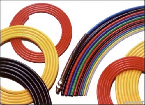 PUR or polyurethane elastomer Fiber reinforcing tubing