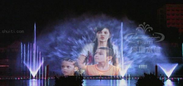 Musical fountain with laser water screen movie show