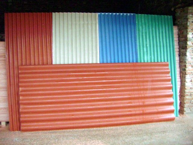 Corrugated fiber cement roof tile