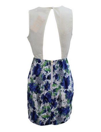 Elegant Party Dress | Oriental Florals | V-Neck | Backless