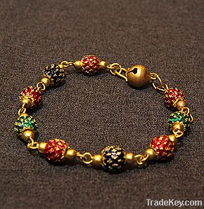 Sukhothai Style Bracelet (colourful brass round bead)