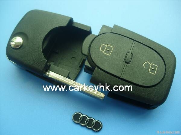 Car key blanks for Audi 2 buttons remote key shell 2032 battery