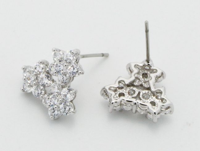 2014 Full Rhinestone Flower Earring, Elegant Stud Earrings for women