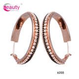 Charming Wholesale Hoop Earrings with Fashion Rose Gold Diamond