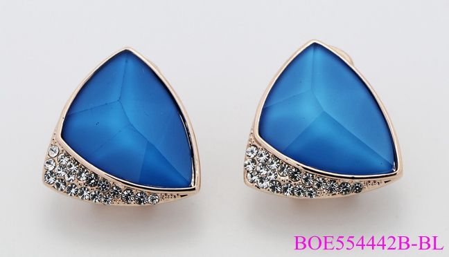 Botique Fashion Shiny Sapphire Geometric Clip on Earrings