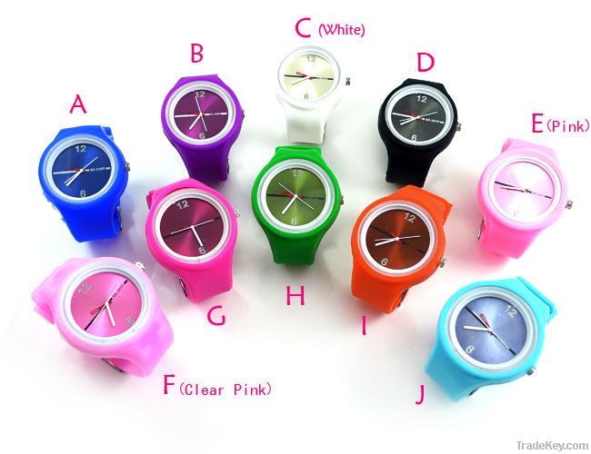 Silicone Jelly Sport Fashion Wristband Watch