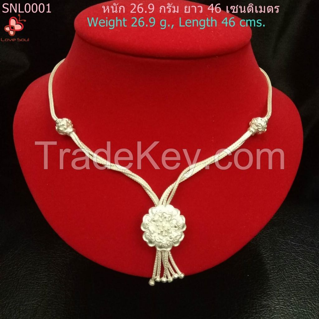 Sukhothai Silver 99.9%, Handmade Flower Necklace SNL0001