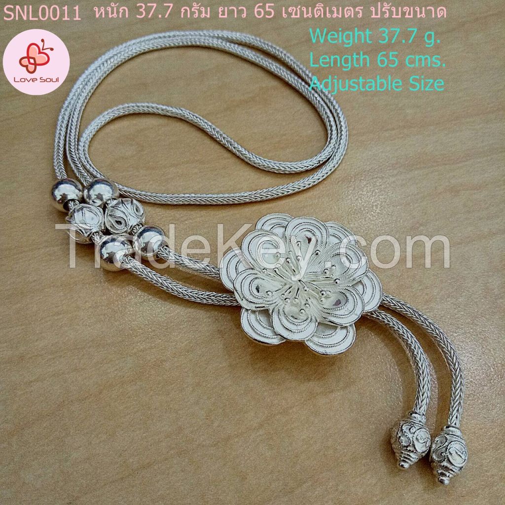 Sukhothai Silver 99.9%, Handmade Flower Necklace SNL0011