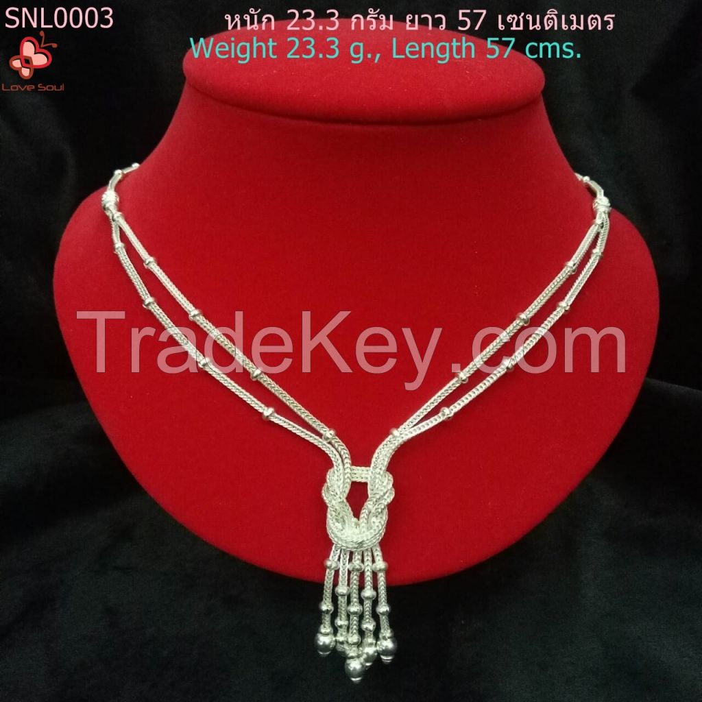 Sukhothai Silver 99.9%, Handmade Knot Necklace SNL0003