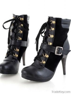 Fashion Antiskid Sole Slipsole Lace-up Boot