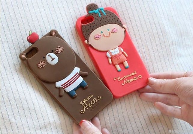 hot selling silicone phone case , fashionable 3D design cartoon phone c