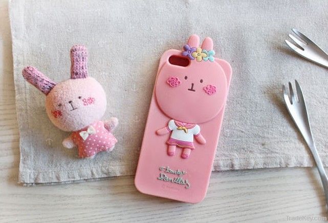 hot selling silicone phone case , fashionable 3D design cartoon phone c