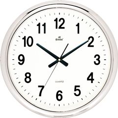 Silver Large Plastic Wall Clock (ABS plastic material and silent movement without tick sound)