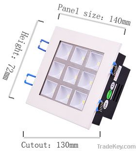 9W led grille lamp, Ceiling Lights, Recessed square LED Downlight