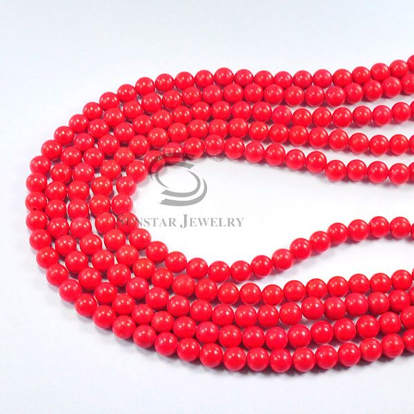 8mm round bead coral semi-precious stone for fashion jewelry DIY