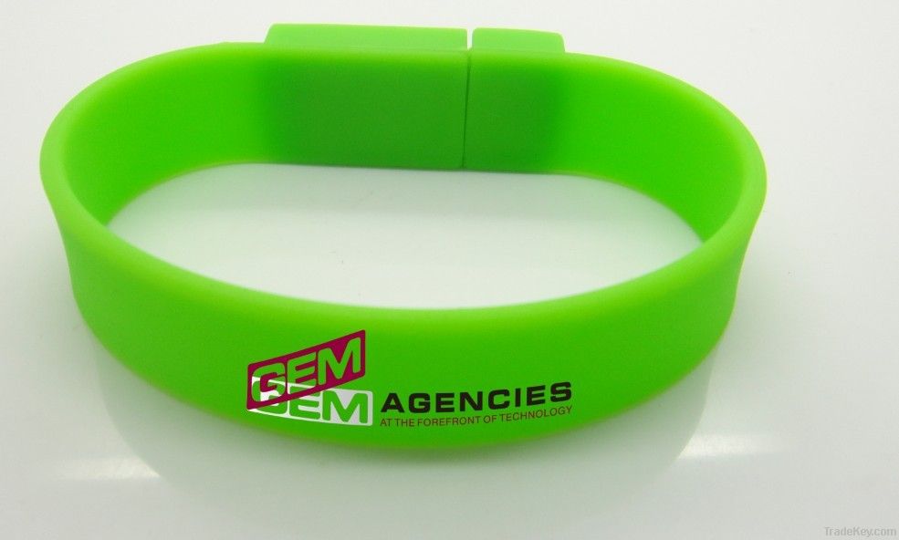 Popular wristband silicone bracelet usb flash drive