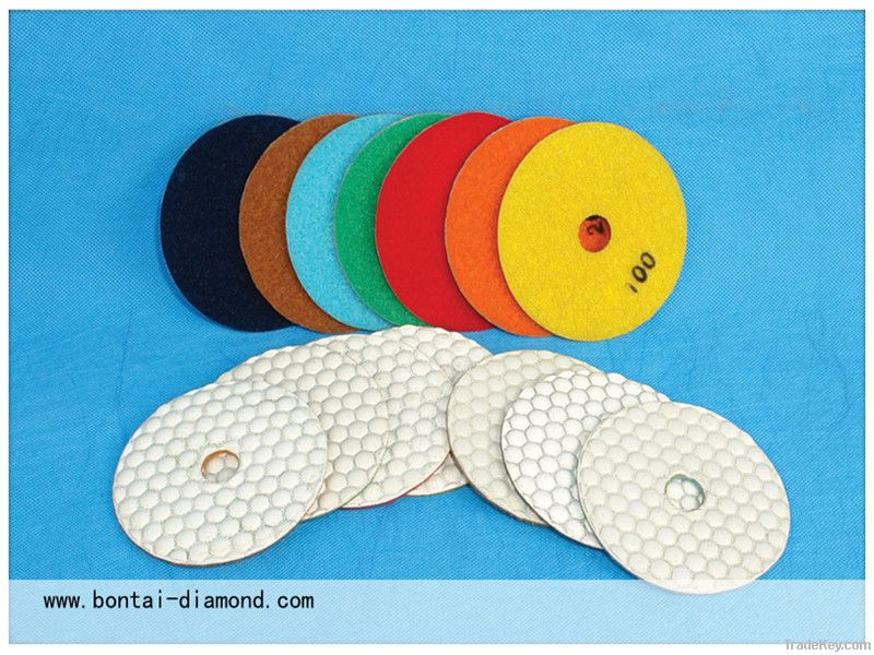 dry  polishing concrete pads