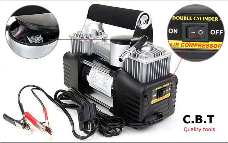double cylinder air pump / auto tire inflator