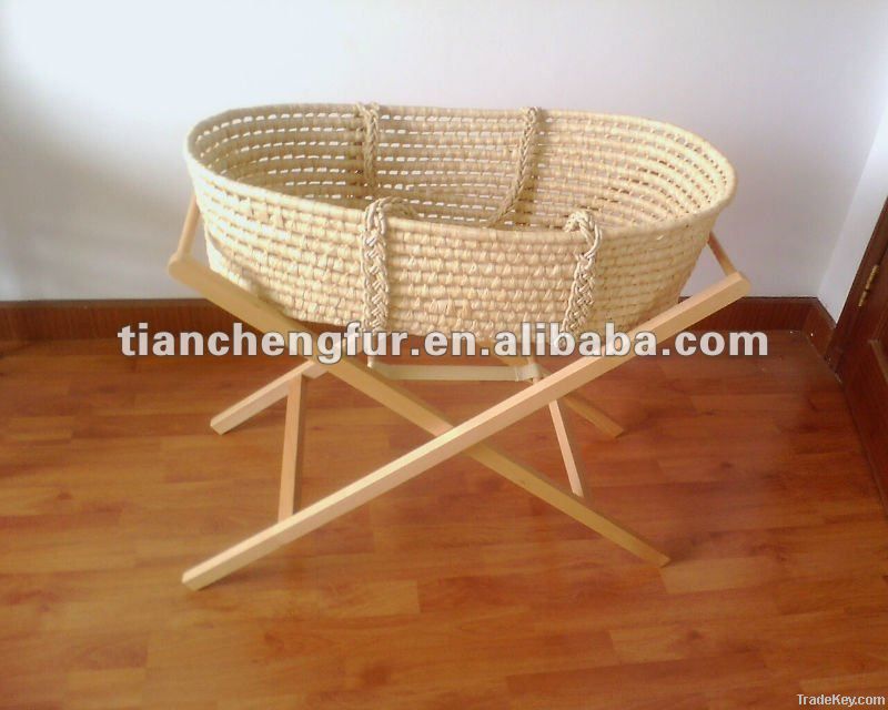 Solid Wood Rocking Basket Stand