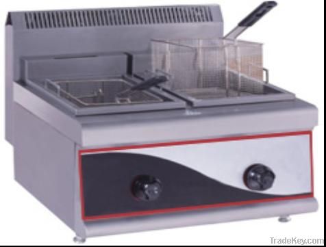 2-basket gas deep fryer